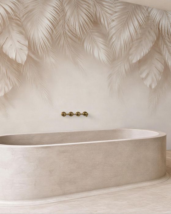 Fototapeten Elegante palmartige Monstera-Blätter