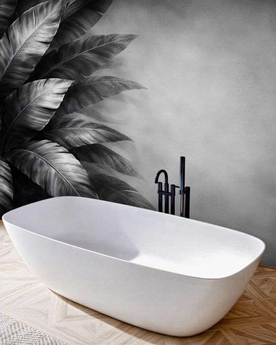 Fototapeten Monochrome Blätter tropischer Eleganz