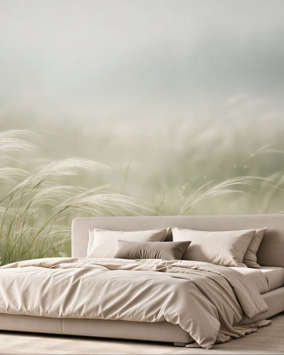 Fototapeten Zarte Gräser in morgendlicher Ruhe