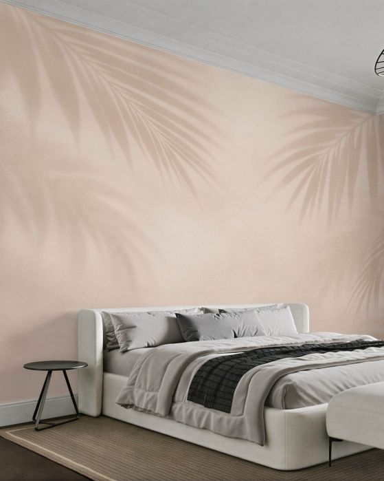 Fototapeten Palmenschatten auf beiger Wand