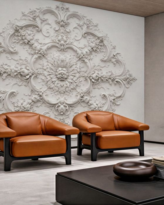 Fototapeten Weiße Ornamentik palastartiger Eleganz