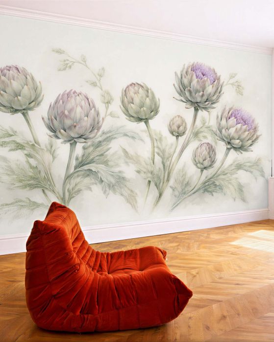 Fototapeten Zarte Artischocken in Pastelltönen