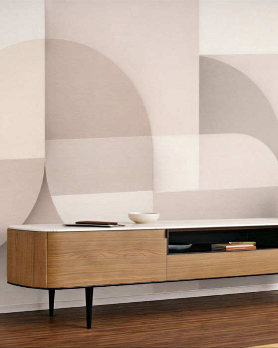 Fototapeten Beige Geometrie mit Halbkreisen