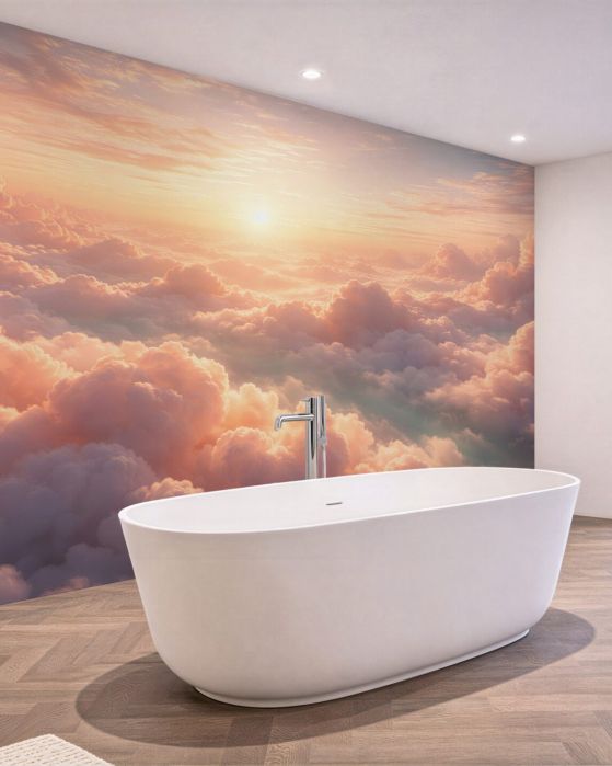 Fototapeten Pastellfarbene Wolken im Morgengrauen