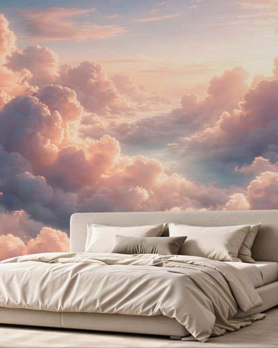 Fototapeten Rosenfarbene Wolken im Morgengrauen
