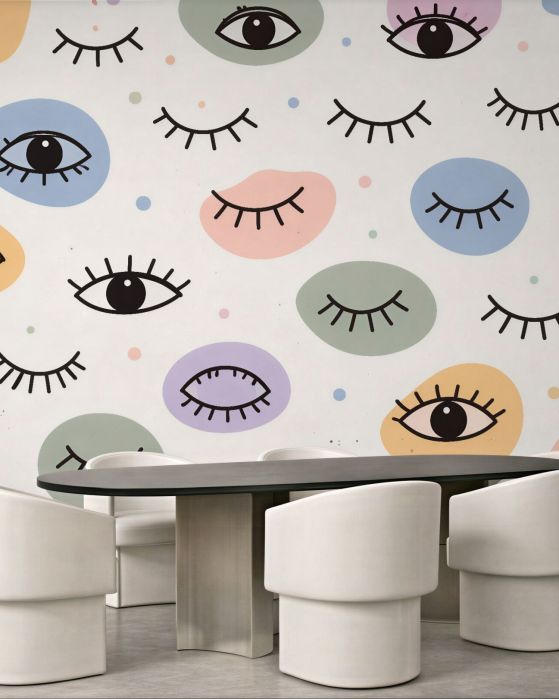 Fototapeten Pastellfarbene Boho-Augen