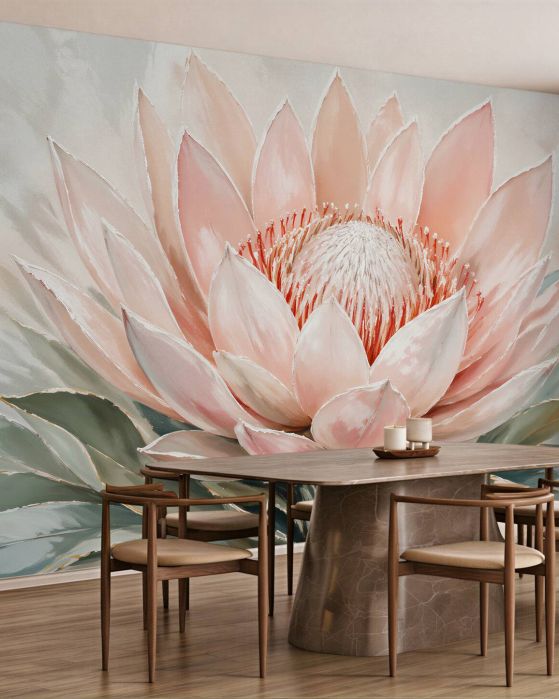 Fototapeten Pudrige Blume im subtilen Glanz