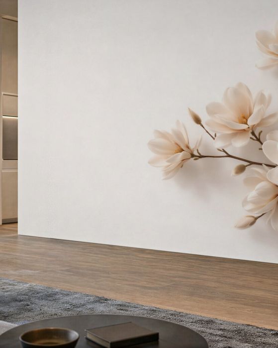 Fototapeten Cremefarbene Magnolien in subtiler Komposition