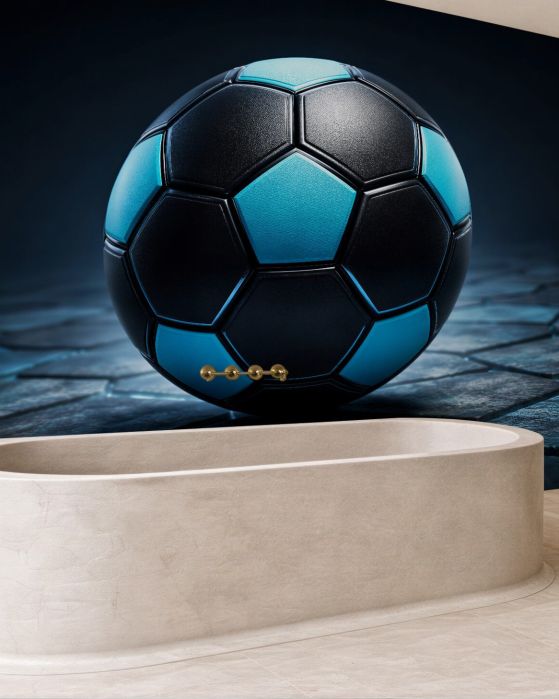 Fototapeten Futuristischer Ball auf dunklem Boden