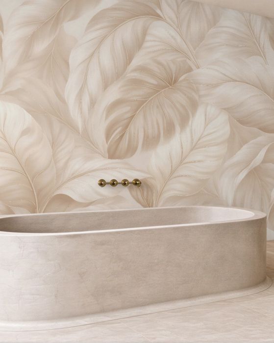 Fototapeten Cremefarbene Blätter in subtiler Eleganz