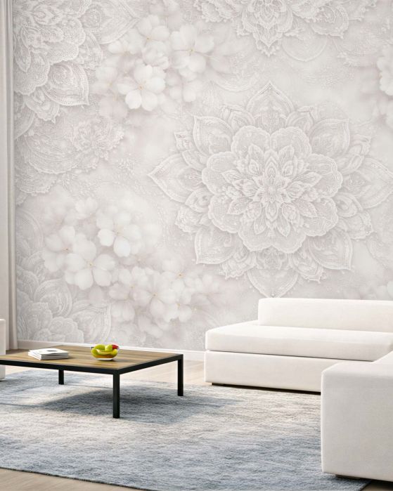Fototapeten Spitzenblumen Mandala 3D
