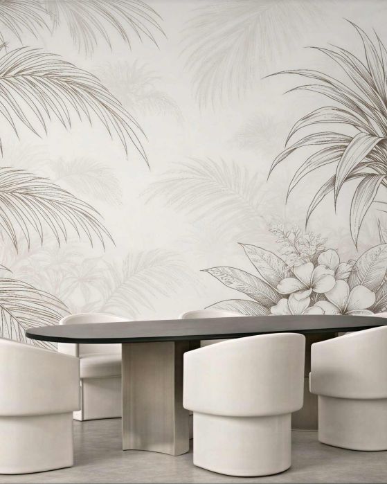 Fototapeten Tropische Skizze in Beige