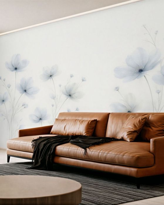 Fototapeten Zarte blaue Nebelblumen