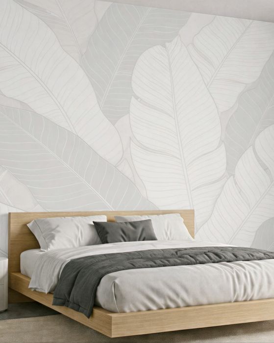 Fototapeten Helle tropische Blätter minimalistisch