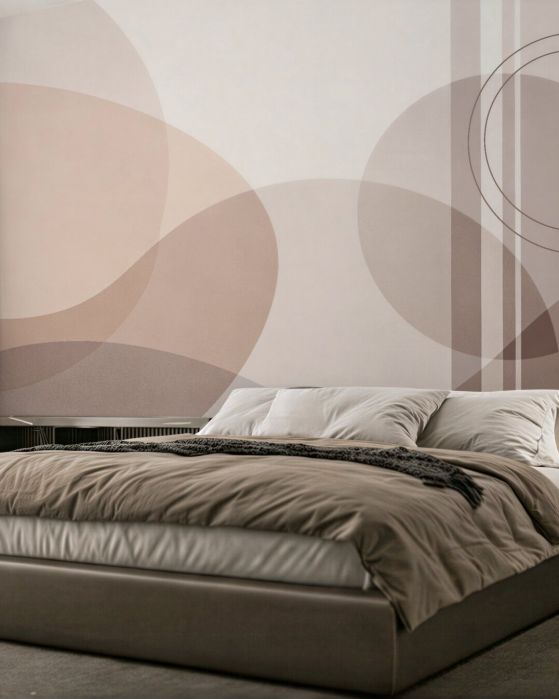 Fototapeten Puderfarbene Kreise im minimalistischen Stil