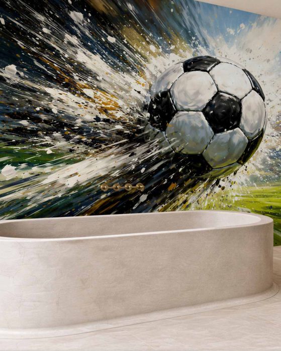 Fototapeten Dynamischer Ball in einem Farbenrausch