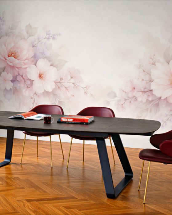 Fototapeten Zarte rosa Aquarellblumen
