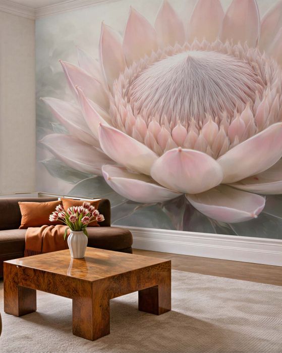 Fototapeten Pudriger Lotus im Glanz