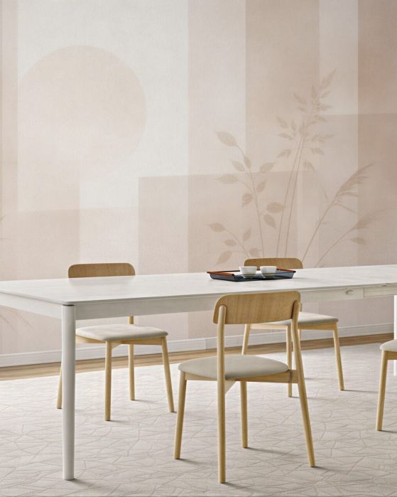 Fototapeten Beige Gräser in weicher Geometrie