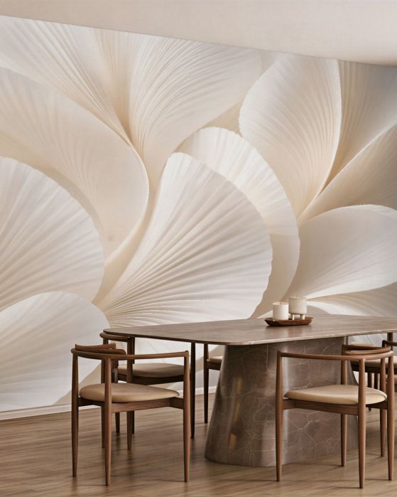 Fototapeten Cremefarbene Fächer der Eleganz