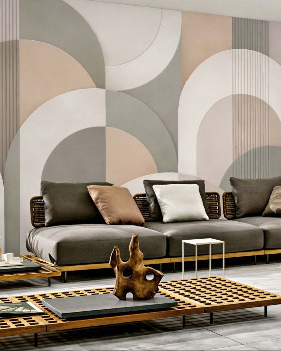 Fototapeten Beige Bögen in moderner Harmonie