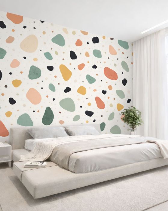 Fototapeten Bunte Terrazzo-Kiesel