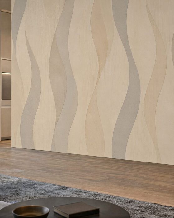 Fototapeten Beige Wellenstreifen