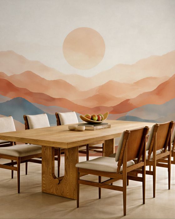 Fototapeten Pastellberge bei Sonnenaufgang