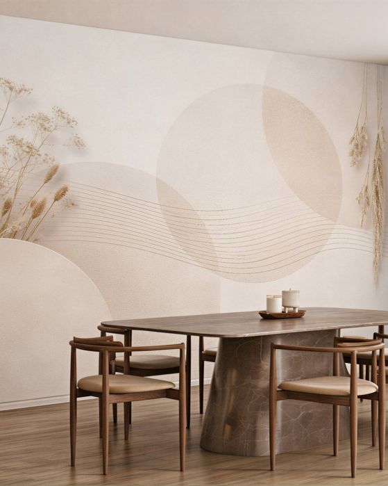 Fototapeten Beige Gräser in Abstraktion