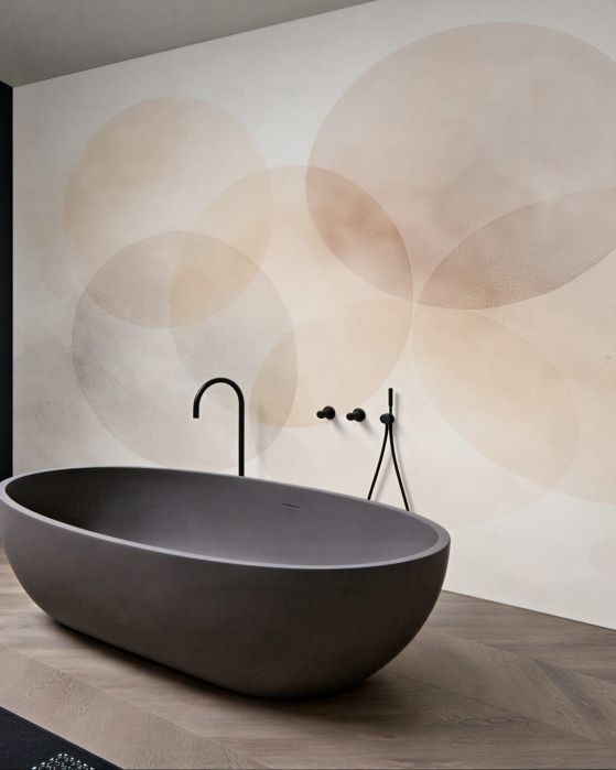 Fototapeten Subtile beige Kreise