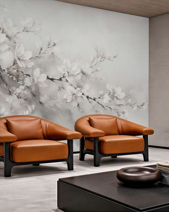 Fototapeten Zarter Zweig blühender Magnolie