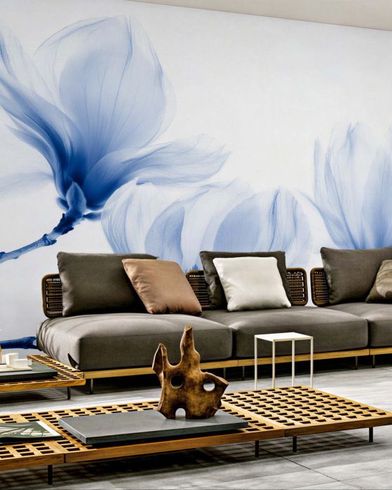Fototapeten Blaue Magnolien in ätherischer Anmut