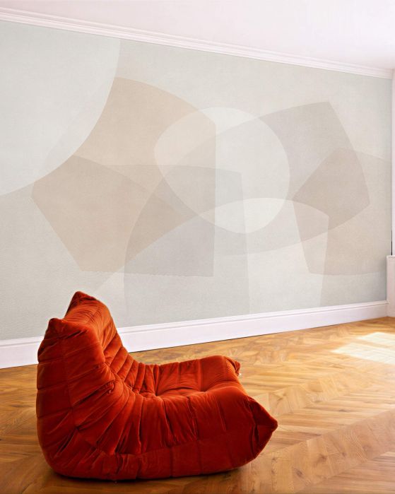 Fototapeten Beige Abstraktion in weichen Formen