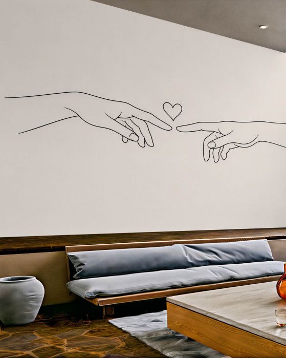 Fototapeten Zarte Berührung einer Hand mit Herz