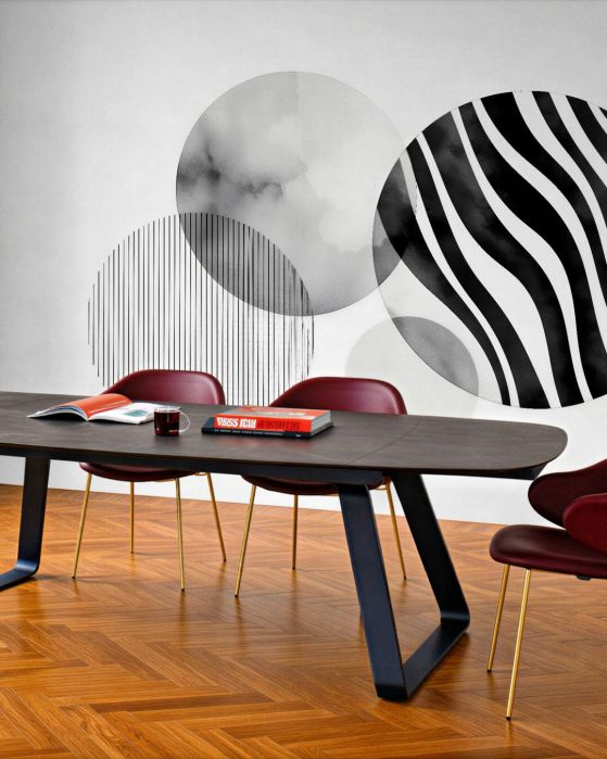 Fototapeten Geometrisches Zebra in Grautönen