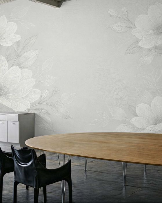 Fototapeten Subtile Blumen in heller Eleganz