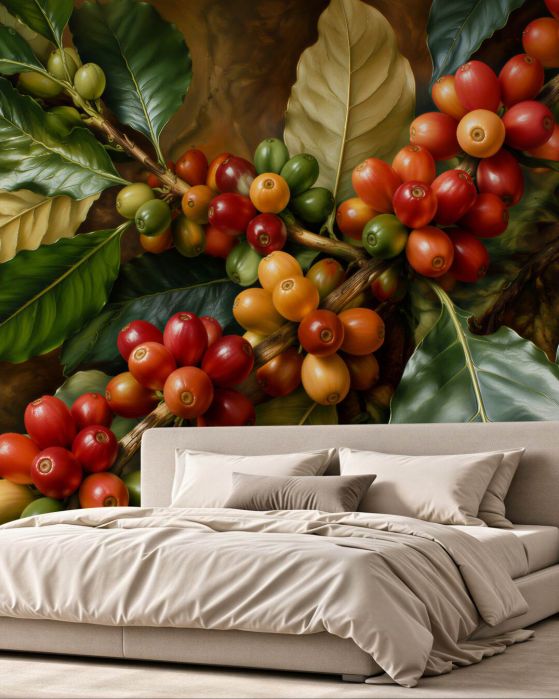 Fototapeten Exotischer Zweig des Kaffeebaums
