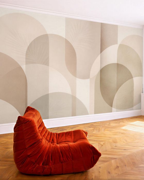 Fototapeten Beige geometrische Harmonie der Bögen