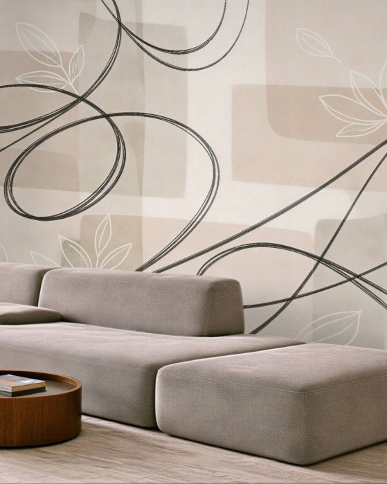 Fototapeten Geometrische Blätter in Beige
