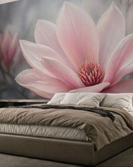 Fototapeten Rosa Magnolie im Morgengrauen