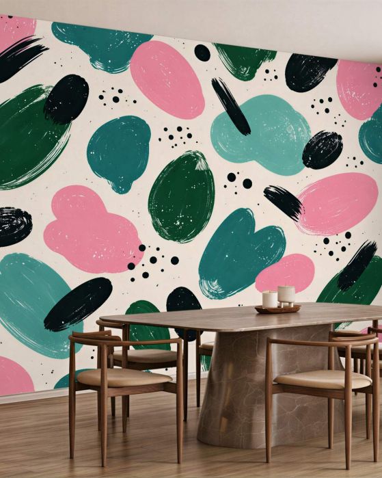 Fototapeten Moderne abstrakte Pastellflecken