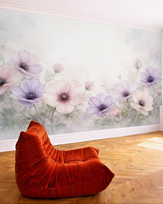 Fototapeten Pastell-Anemonen im Glanz