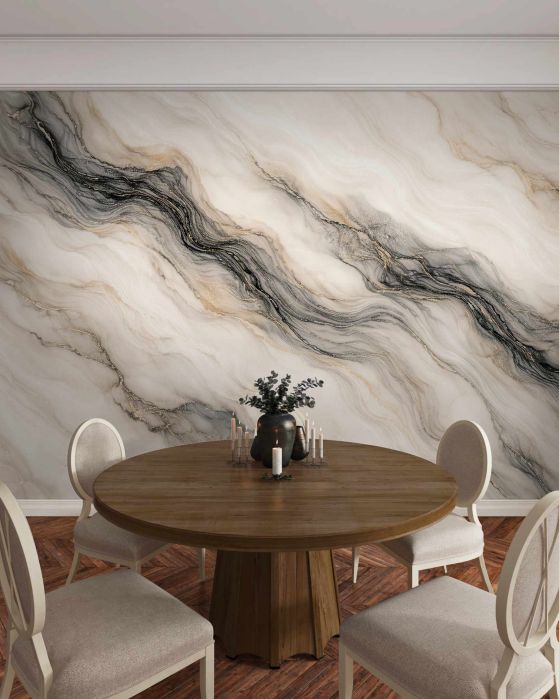 Fototapeten Eleganter Marmor mit grafitfarbener Ader