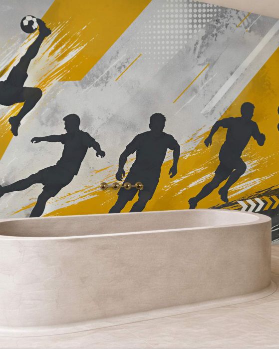 Fototapeten Dynamisches Fußballspiel