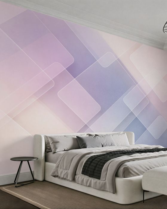 Fototapeten Pastelliger geometrischer Nebelschleier