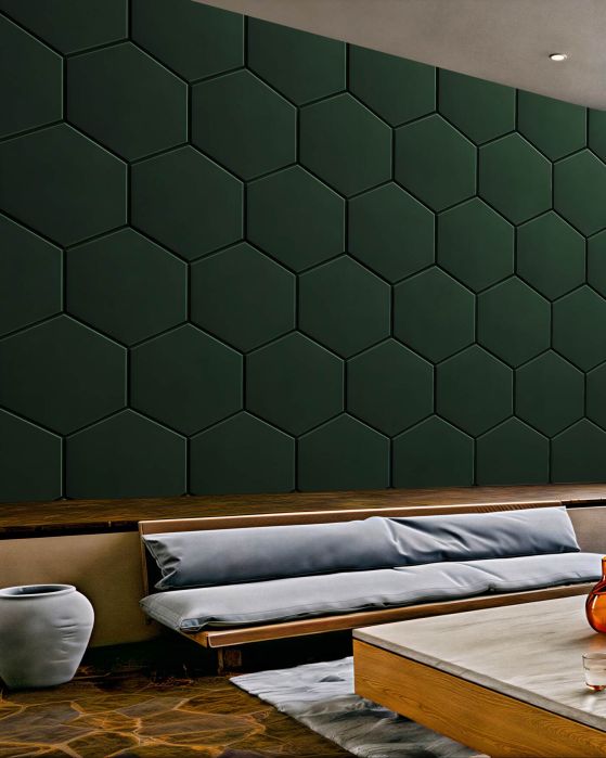 Fototapeten Grüne geometrische Hexagon-Mosaik