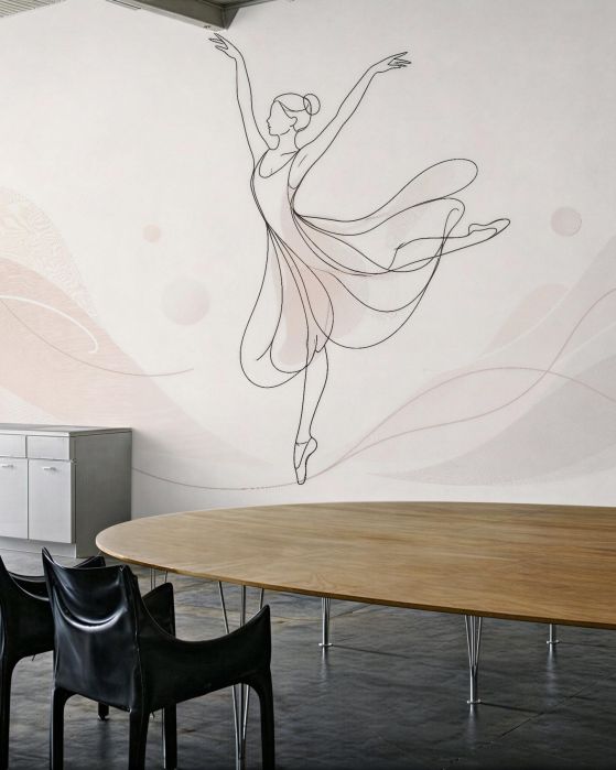 Fototapeten Subtile Ballerina in pastelliger Leichtigkeit