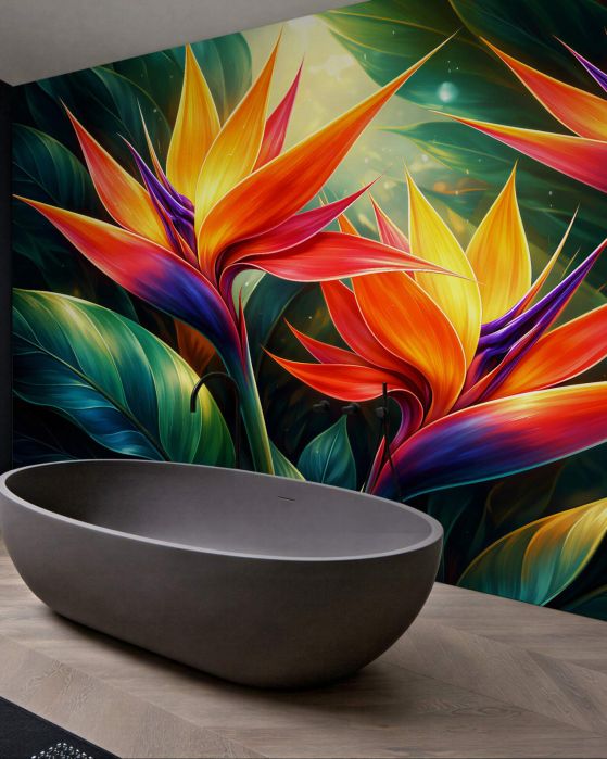 Fototapeten Exotische Blumen im Glanz