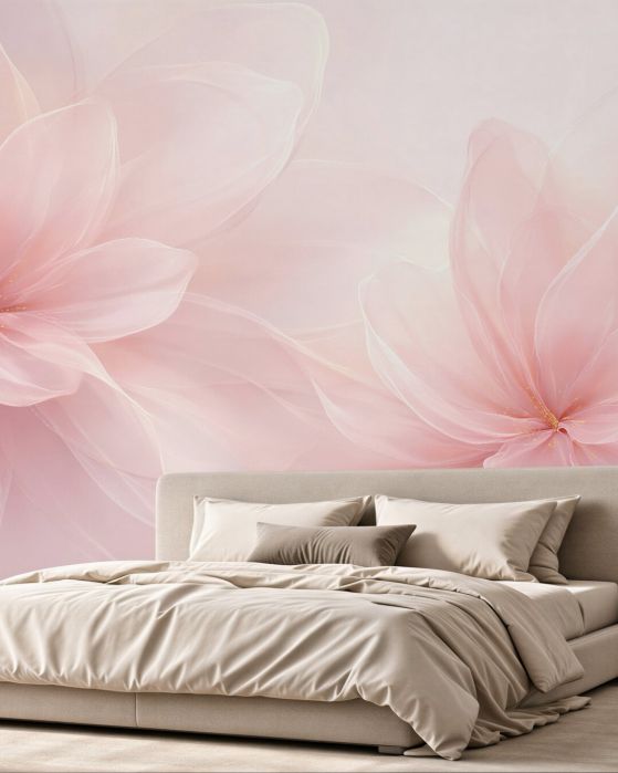 Fototapeten Pudrige abstrakte Blumen