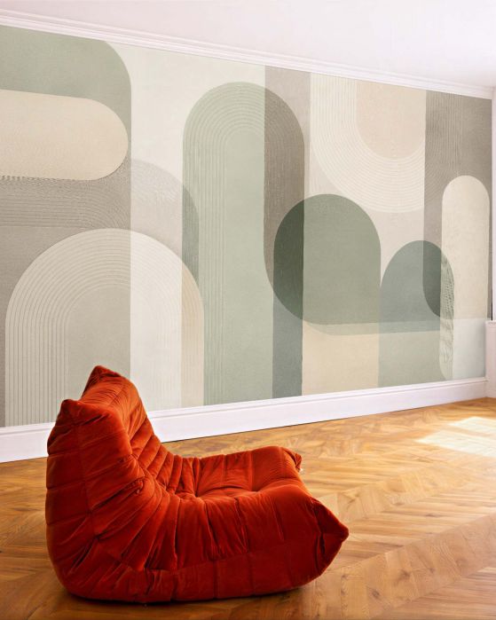 Fototapeten Abstrakte Bögen in Beige